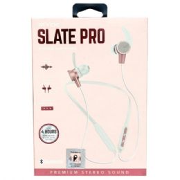 8 Bulk Vibe Slate Pro Behind The Neck Bluetooth Wireless Headset Assorted Black And White With Rose Gold