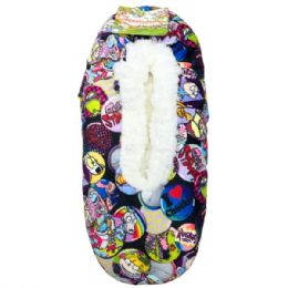 13 Bulk Fuzzy Babba 1-count Ladies Printed Mixed License Slippers In Assorted Designs And Sizes