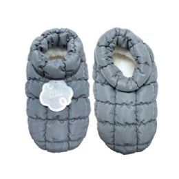 12 Bulk Fuzzy Babba 1-count Bootie Ladies Quilted Puffer Slipper In Assorted Colors