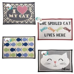 24 Bulk Cat Mat 13 X 19 NoN-Slip Random Designs