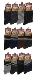 360 Bulk Men's Argyle And Chevron Stripe Lamb Wool Socks