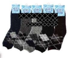 144 Bulk Argyle Knit in Dark Colors Fuzzy Socks