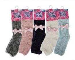 144 Bulk Plain Colors Fuzzy Socks