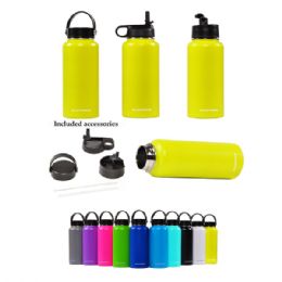20 Bulk 32 Oz Stainless Steel Water Bottle With 3 Caps Included