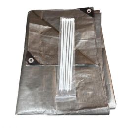 6 Bulk Tarp 10 X 20 Ft Silver Heavy Duty 160 Gsm
