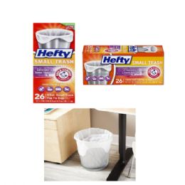 12 Bulk Hefty Flap Tie Small Trash Bags, 4 Gal. Lavender & Sweet Vanilla 26 ct