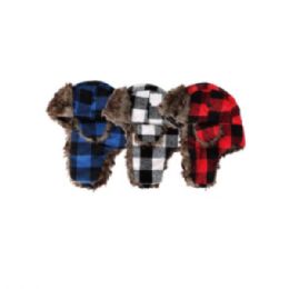 36 Bulk Mens Trapper Hat Plaid