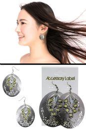 60 Bulk Filigreed Oval Disc Dangle Earrings SilveR-Tone