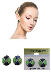 60 Bulk Multicolor Metal HalF-Dome CliP-On Earrings SilveR-Tone