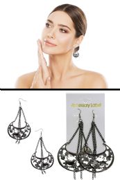 60 Bulk Filigreed Floral Bird Dangle Earrings SilveR-Tone