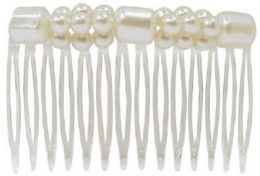 60 Bulk Beaded Pearl Hair Side Comb