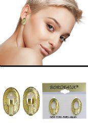 60 Bulk Cutaway Oval Glitter CliP-On Earrings Assorted