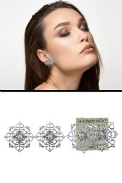 60 Bulk Filigree Imitation Pearl CliP-On Earrings SilveR-Tone