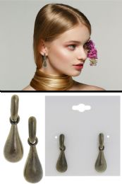 60 Bulk Antiqued Teardrop Dangle Earrings GolD-Tone