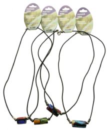 60 Bulk Assorted Floral Pattern Barrel Bead Fashion Necklace Black