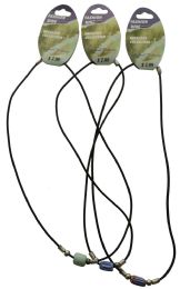 60 Bulk Assorted Beaded Rubber Strand Necklaces Black