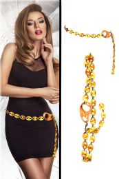 60 Bulk Silver Tone & Brown Fashion Chain Belt