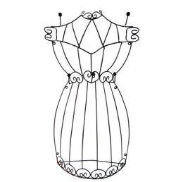 60 Bulk Black Dress Shaped Metal Wire Jewelry Display Rac