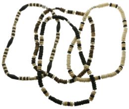 60 Bulk Shell And Wooden Bead Necklaces Assorted