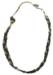 60 Bulk Braided TrI-Color Hemp Fiber Fashion Necklace Multicolor