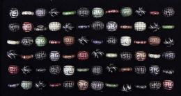 60 Bulk Sized Enamel Rings W/ Tray