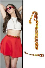 60 Bulk Gold Tone & Brown Fashion Chain Belt