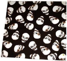 60 Bulk Skull Bandanna Black & White