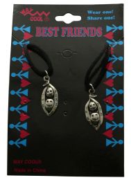 60 Bulk "peas In A Pod" Matching Friendship Pendant Necklace Set SilveR-Tone