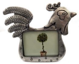 60 Bulk Rooster Shaped Pewter Picture Frame