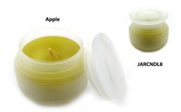 60 Bulk Frosted Glass Jar With A Lid And An Lime Green Colored Candle Insid