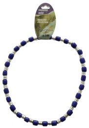 60 Bulk Blue Bead StretcH-Fit Choker Necklace SilveR-Tone