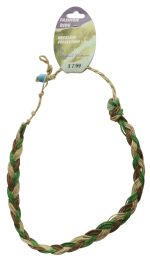 60 Bulk Braided TrI-Color Hemp Fiber Fashion Necklace Multicolor