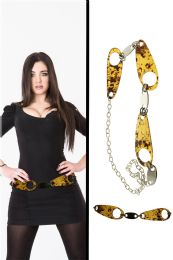 60 Bulk Silver Tone & Brown Fashion Chain Belt