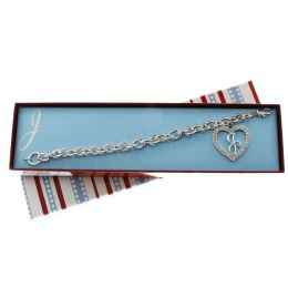60 Bulk Gift Boxed Silver Tone Initial Bracelet "j" Monogram With Crystal Accent