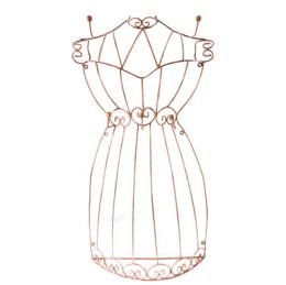 60 Bulk Pink Dress Shaped Metal Wire Jewelry Display Rac