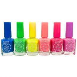 32 Bulk Nyny Beauty Neon Glow Nail Polish In Countertop Display