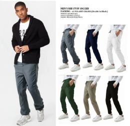 42 Bulk Men's Rib Stop Jogger In Assorted Colors - Pack A