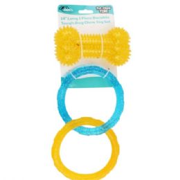 6 Bulk 2 Piece Durable Tough Dog Chew Toy Set