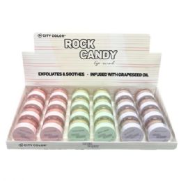 48 Bulk City Color Cosmetics Assorted Rock Candy Lip Scrub In Countertop Display
