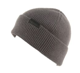 6 Bulk Solid Color Cuffed Rib Knit Beanie Charcoal