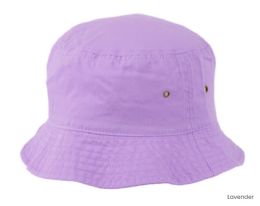 6 Bulk Kids 100% Cotton Bucket Hats Lavender