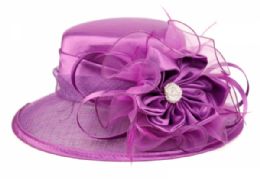 12 Bulk Fascinator With Big Flower Trim Lavender