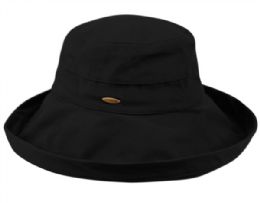 6 Bulk Cotton Canvas Sun Cloche Hats Black