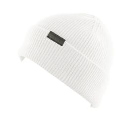 6 Bulk Solid Color Cuffed Rib Knit Beanie White