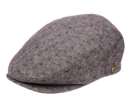 6 Bulk Tweed Pattern Design Wool Ivy Caps Assorted Navy