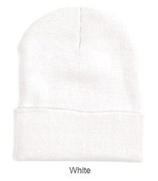12 Bulk 12-inch Long Cuff Ski Beanie White