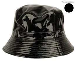 6 Bulk Packable Reversible Two Sides Bucket Hats Black