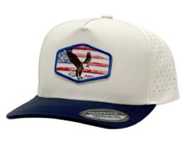 3 Bulk Eagle Patch 5-Panel Laser Cut Snapback Caps