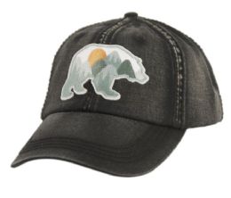 6 Bulk Heavy Stitch Washed Cotton Cap With A Patch Black