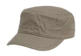 6 Bulk Washed Cotton Cadet Cap Gray